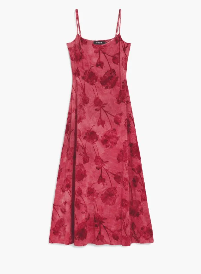 DESIGUAL red floral Floral Strap Dress for Women | Best Price UAE